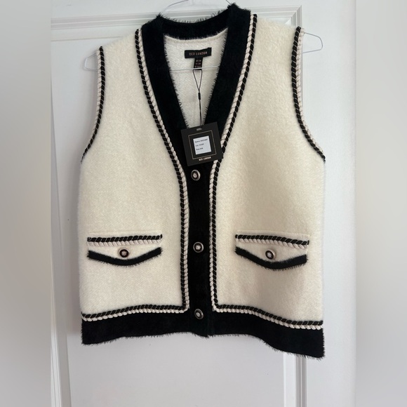 QED London Ivory Contrast Trim Vest S/M – NWT - Picture 6 of 14